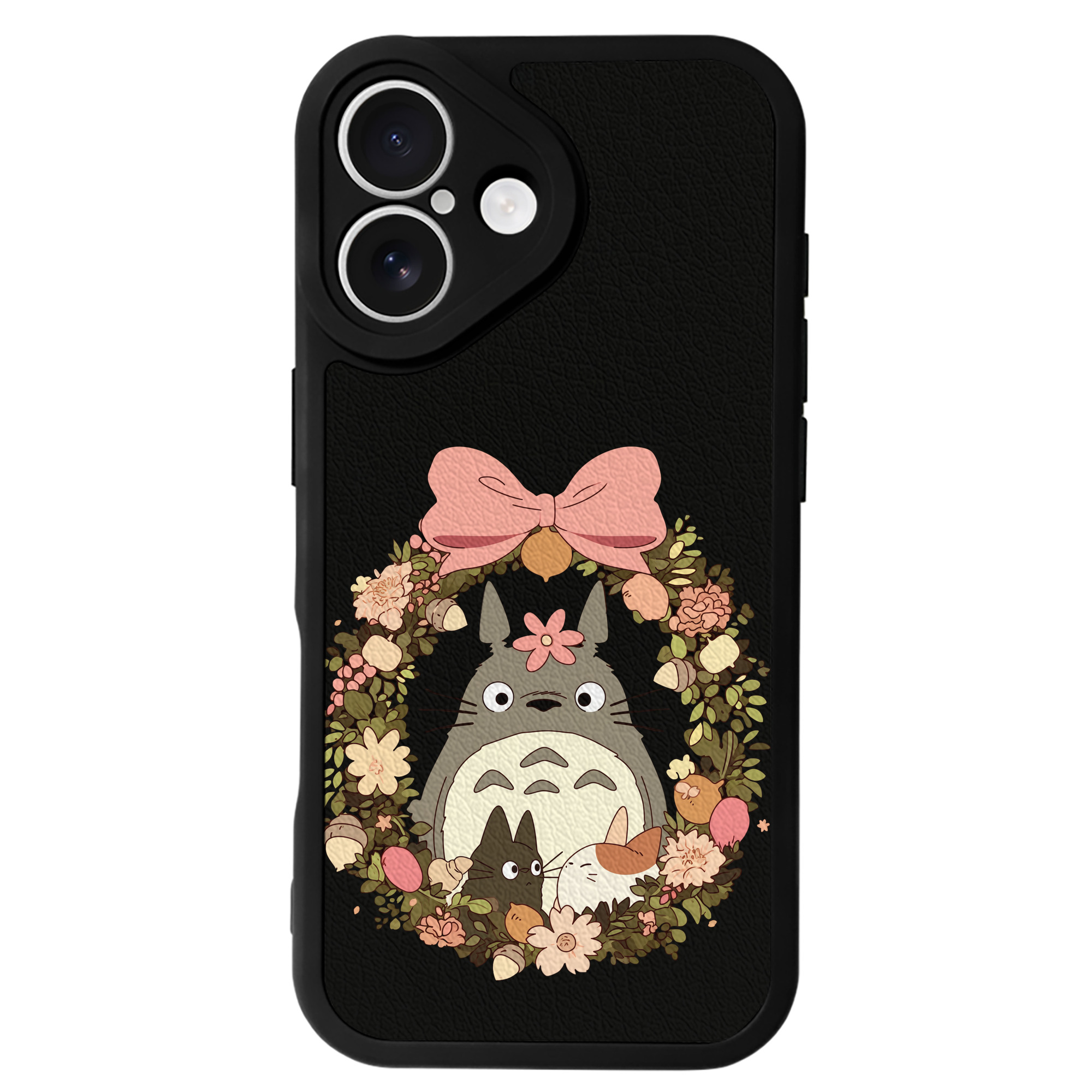 （画像用） となりのトトロ 草壁メイ 草壁サツキ My Neighbor Totoro Satsuki Kusakabe Mei Kusakabe 【iPhone 16シリーズ対応】シリコンスマホケース（レザー調） 材質：シリコン